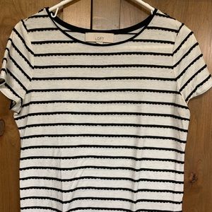 Loft Maternity cream and black striped tee
